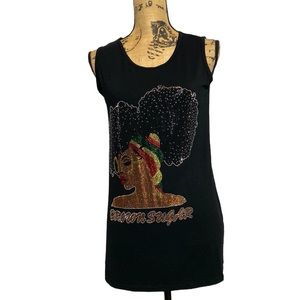 Brown Sugar Beaded Sparkle Tank Top OS